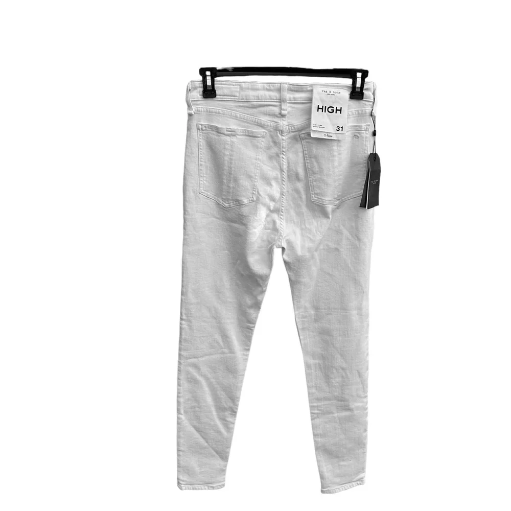 NEW! Rag & Bone Nina High Rise Ankle Skinny 5 Button White Jeans Size 31 - Picture 9 of 11